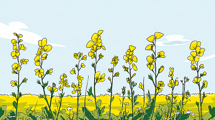 JPG 구름 백그라운드 일러스트 자연 하늘 사람없음 노란색 평화 봄 디지털합성 유채 유채밭 편집소스 국내일러스트 AI일러스트 AI콘텐츠 자연요소 계절 꽃 컬러 컨셉 밭 생태계 파일형식