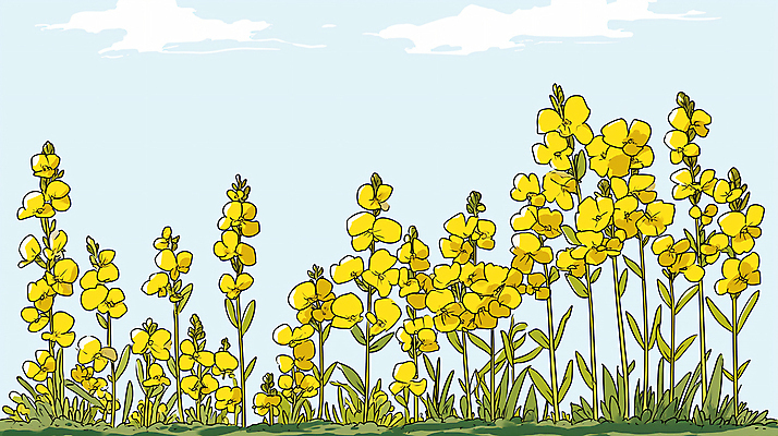 JPG 구름 백그라운드 일러스트 자연 하늘 사람없음 노란색 평화 봄 디지털합성 유채 유채밭 편집소스 국내일러스트 AI일러스트 AI콘텐츠 자연요소 계절 꽃 컬러 컨셉 밭 생태계 파일형식