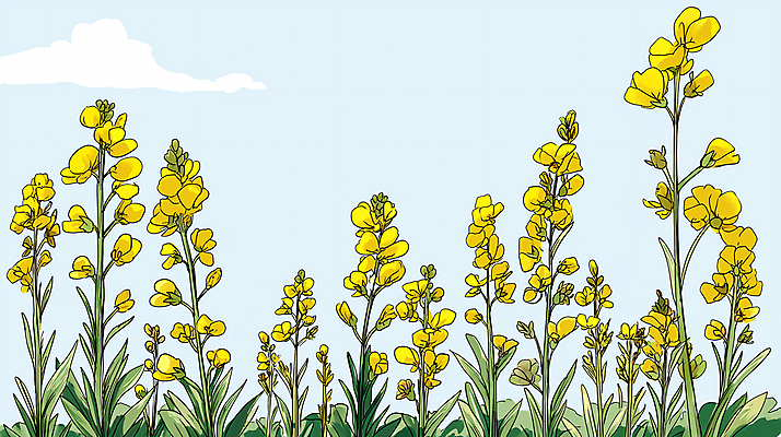 JPG 구름 백그라운드 일러스트 자연 하늘 사람없음 노란색 평화 봄 디지털합성 유채 유채밭 편집소스 국내일러스트 AI일러스트 AI콘텐츠 자연요소 계절 꽃 컬러 컨셉 밭 생태계 파일형식