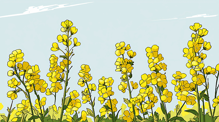 JPG 구름 백그라운드 일러스트 자연 하늘 사람없음 노란색 평화 봄 디지털합성 유채 유채밭 편집소스 국내일러스트 AI일러스트 AI콘텐츠 자연요소 계절 꽃 컬러 컨셉 밭 생태계 파일형식