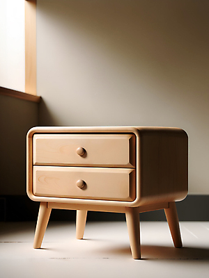 JPG 편집이미지 가구 탁자 그림자 사람없음 목재 빛 3D 공간 디지털합성 서랍장 협탁 편집소스 편집3D AI포토 AI콘텐츠 나무 생활용품 재료 파일형식