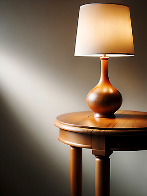 JPG 편집이미지 가구 탁자 조명 그림자 사람없음 목재 빛 3D 공간 디지털합성 편집소스 편집3D AI포토 AI콘텐츠 나무 생활용품 재료 파일형식