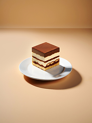JPG 편집이미지 접시 음식 그림자 사람없음 3D 케이크 조각케이크 큐브 디지털합성 티라미수 편집소스 편집3D AI포토 AI콘텐츠 식기 디저트 파일형식