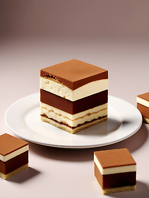 JPG 편집이미지 접시 음식 그림자 사람없음 3D 케이크 조각케이크 큐브 디지털합성 티라미수 편집소스 편집3D AI포토 AI콘텐츠 식기 디저트 파일형식