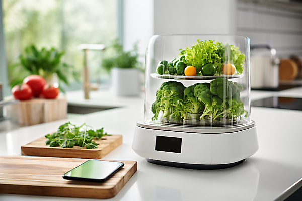 JPG 편집이미지 채소 미래 기술 사람없음 농작물 농장 농사 기계 디지털합성 스마트팜 편집실사 AI포토 AI콘텐츠 컨셉 농업 CG 파일형식