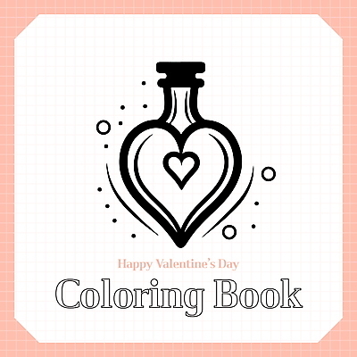 일러스트 발렌타인데이 사랑 사람없음 하트 스케치 라인아트 드로잉 물약병 젠탱글 국내일러스트 AI파일 모양 감정 선 데이이벤트 미술 파일형식 벡터