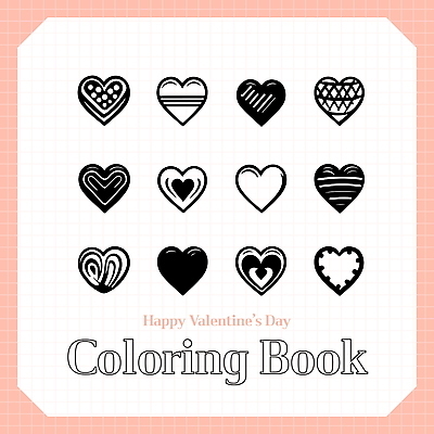 문양 패턴 일러스트 발렌타인데이 사랑 사람없음 세트 하트 스케치 라인아트 드로잉 젠탱글 국내일러스트 AI파일 모양 감정 선 무늬 데이이벤트 미술 파일형식 벡터