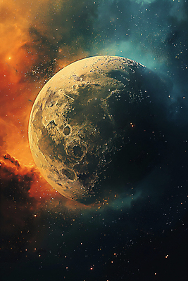 JPG 편집이미지 백그라운드 밤하늘 사람없음 황혼 달 혼합 신비 디지털합성 편집소스 편집실사 AI컴퓨터그래픽 AI콘텐츠 자연요소 컨셉 하늘 일몰 야간 CG 파일형식