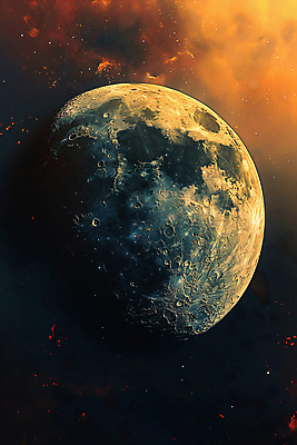 JPG 편집이미지 백그라운드 밤하늘 사람없음 황혼 달 혼합 신비 디지털합성 편집소스 편집실사 AI컴퓨터그래픽 AI콘텐츠 자연요소 컨셉 하늘 일몰 야간 CG 파일형식