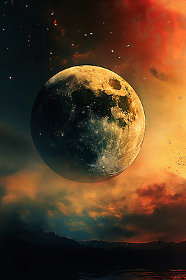 JPG 구름 편집이미지 백그라운드 밤하늘 사람없음 황혼 달 혼합 신비 디지털합성 편집소스 산맥 편집실사 AI컴퓨터그래픽 AI콘텐츠 자연요소 컨셉 하늘 산 일몰 야간 CG 파일형식