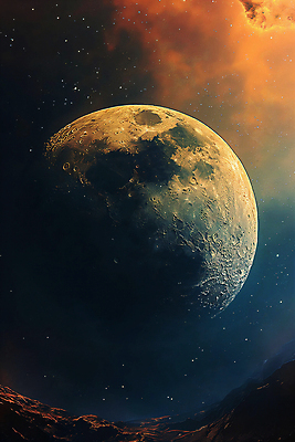 JPG 편집이미지 백그라운드 밤하늘 사람없음 황혼 달 혼합 신비 디지털합성 편집소스 산맥 편집실사 AI컴퓨터그래픽 AI콘텐츠 자연요소 컨셉 하늘 산 일몰 야간 CG 파일형식