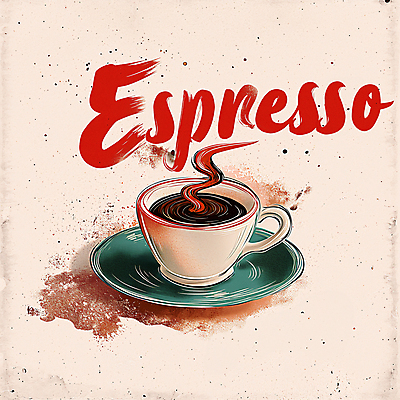 JPG 커피 백그라운드 일러스트 캘리그라피 따뜻함 사람없음 빈티지 연기 커피잔 컵받침 디지털합성 복고 에스프레소 따뜻한음료 편집소스 국내일러스트 AI일러스트 AI콘텐츠 음료 컨셉 잔 받침대 파일형식