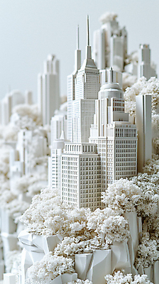 JPG 나무 편집이미지 건축물 사람없음 아웃포커스 고층빌딩 흰색 도시 입체 디지털합성 조경 편집소스 디테일 편집실사 AI포토 AI콘텐츠 식물 건축 컬러 촬영기법 빌딩 CG 파일형식