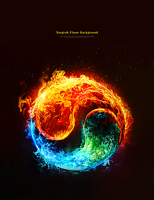 PSD 편집이미지 불꽃 타이포그라피 사람없음 빛 어둠 신비 태극 강렬 이미지편집 문자 문양 컨셉 불 파일형식