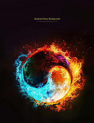 PSD 편집이미지 불꽃 타이포그라피 사람없음 빛 어둠 신비 태극 강렬 이미지편집 문자 문양 컨셉 불 파일형식