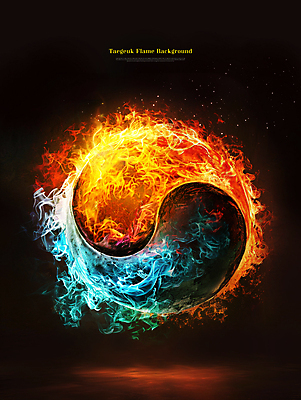 PSD 편집이미지 불꽃 타이포그라피 사람없음 빛 어둠 신비 태극 강렬 이미지편집 문자 문양 컨셉 불 파일형식