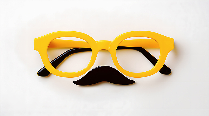 JPG 편집이미지 안경 백그라운드 수염 사람없음 노란색 콧수염 오브젝트 편집실사 AI포토 AI콘텐츠 잡화 컬러 CG 파일형식