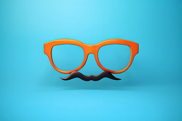 JPG 편집이미지 안경 백그라운드 수염 사람없음 주황색 콧수염 오브젝트 편집실사 AI포토 AI콘텐츠 잡화 컬러 CG 파일형식