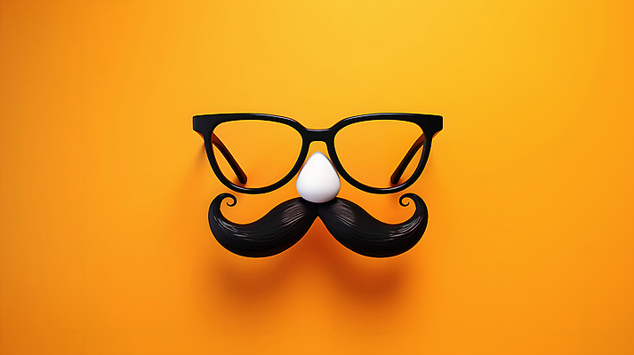 JPG 편집이미지 안경 백그라운드 수염 사람없음 검은색 콧수염 오브젝트 코 주황색배경 편집실사 AI포토 AI콘텐츠 잡화 컬러 신체부위 주황색 CG 파일형식