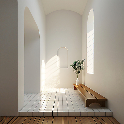 JPG 식물 편집이미지 기독교 종교 백그라운드 십자가 의자 창문 사람없음 인테리어 햇빛 고요 공간 흰색 기도 타일 디지털합성 편집소스 미니멀 편집실사 AI포토 AI콘텐츠 디자인 컬러 가구 태양 CG 파일형식