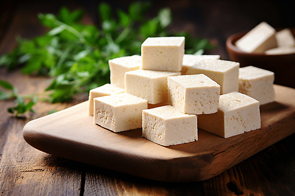 JPG 편집이미지 음식 사람없음 디지털합성 두부 나무도마 단백질 편집실사 AI포토 AI콘텐츠 도마 목재 CG 영양소 파일형식