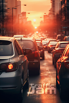 PSD 편집이미지 도로 자동차 사람없음 노을 러시아워 이미지편집 자연요소 길 육상교통 교통 교통시설 파일형식