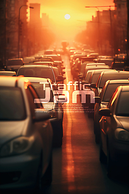 PSD 편집이미지 도로 자동차 사람없음 노을 러시아워 이미지편집 자연요소 길 육상교통 교통 교통시설 파일형식