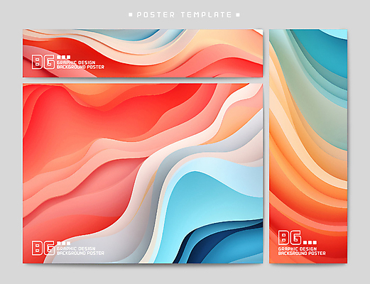 템플릿 배너 배너템플릿 포스터 백그라운드 곡선 추상 사람없음 세트 컬러풀 현수막 웨이브 물결무늬 AI파일 물결 선 컬러 무늬 파일형식 벡터