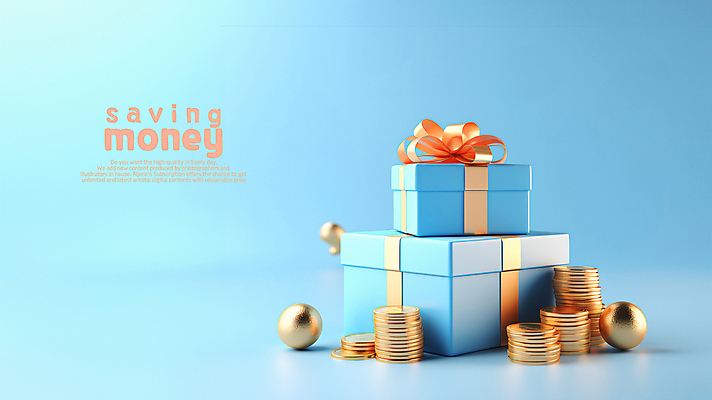 PSD 편집이미지 하늘색 돈 사람없음 금융 선물상자 동전 저축 오브젝트 동전탑 카피스페이스 이미지편집 선물 경제 파란색 상자 쌓기 공백 재산 파일형식