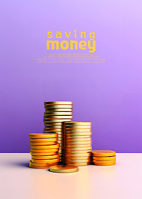 PSD 편집이미지 돈 사람없음 금융 보라색 동전 저축 오브젝트 동전탑 카피스페이스 이미지편집 컬러 경제 쌓기 공백 재산 파일형식