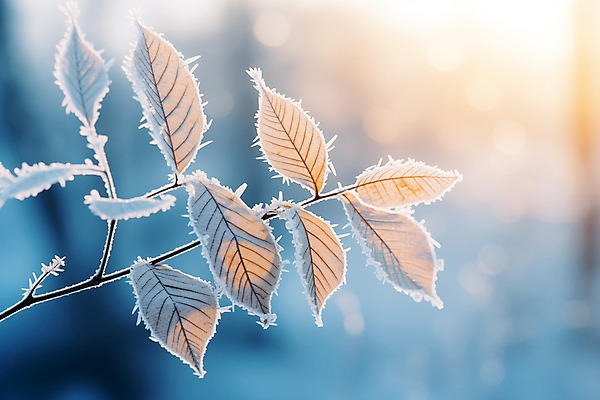 JPG 편집이미지 겨울 나뭇잎 풍경 근접촬영 사람없음 햇빛 나뭇가지 눈 서리 편집실사 AI포토 AI콘텐츠 자연요소 나무 계절 뷰포인트 잎 날씨 태양 CG 파일형식