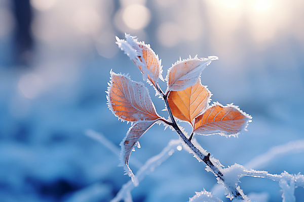 JPG 편집이미지 겨울 나뭇잎 풍경 근접촬영 사람없음 햇빛 나뭇가지 눈 서리 편집실사 AI포토 AI콘텐츠 자연요소 나무 계절 뷰포인트 잎 날씨 태양 CG 파일형식