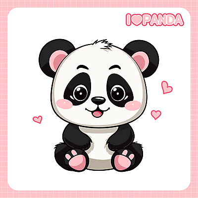 캐릭터 한마리 동물캐릭터 일러스트 사람없음 귀여움 판다 일러캐릭터 AI파일 동물 1 컨셉 곰 파일형식 벡터