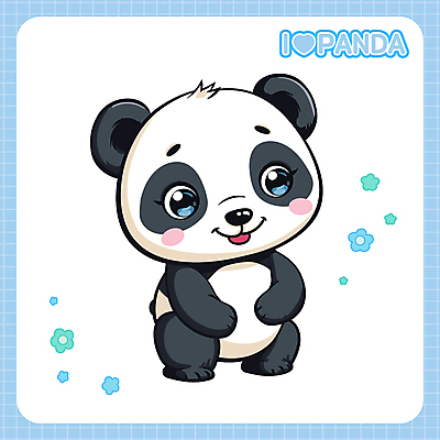 캐릭터 한마리 동물캐릭터 일러스트 사람없음 귀여움 판다 일러캐릭터 AI파일 동물 1 컨셉 곰 파일형식 벡터