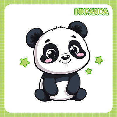 캐릭터 한마리 동물캐릭터 일러스트 사람없음 귀여움 판다 일러캐릭터 AI파일 동물 1 컨셉 곰 파일형식 벡터