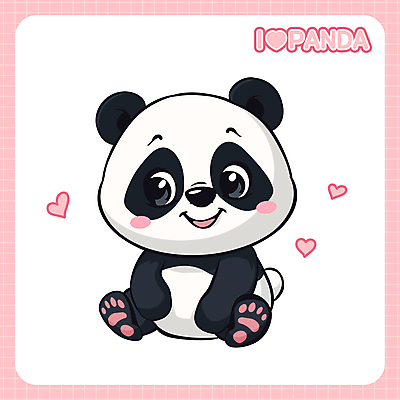 캐릭터 한마리 동물캐릭터 일러스트 사람없음 귀여움 판다 일러캐릭터 AI파일 동물 1 컨셉 곰 파일형식 벡터