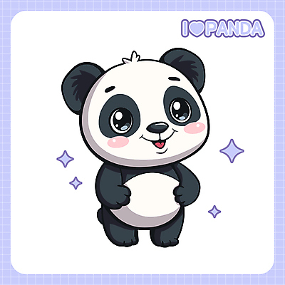 캐릭터 한마리 동물캐릭터 일러스트 사람없음 귀여움 판다 일러캐릭터 AI파일 동물 1 컨셉 곰 파일형식 벡터