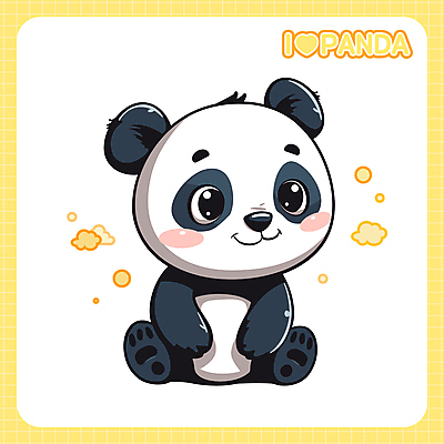 캐릭터 한마리 동물캐릭터 일러스트 사람없음 귀여움 판다 일러캐릭터 AI파일 동물 1 컨셉 곰 파일형식 벡터