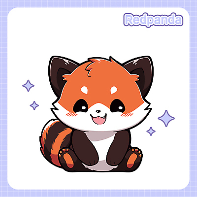 한마리 동물캐릭터 일러스트 앉기 사람없음 귀여움 레서판다 일러캐릭터 AI파일 동물 캐릭터 1 컨셉 포유류 모션 파일형식 벡터