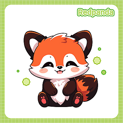 한마리 동물캐릭터 일러스트 앉기 사람없음 귀여움 레서판다 일러캐릭터 AI파일 동물 캐릭터 1 컨셉 포유류 모션 파일형식 벡터