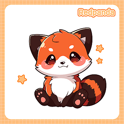 한마리 동물캐릭터 일러스트 앉기 사람없음 귀여움 레서판다 일러캐릭터 AI파일 동물 캐릭터 1 컨셉 포유류 모션 파일형식 벡터