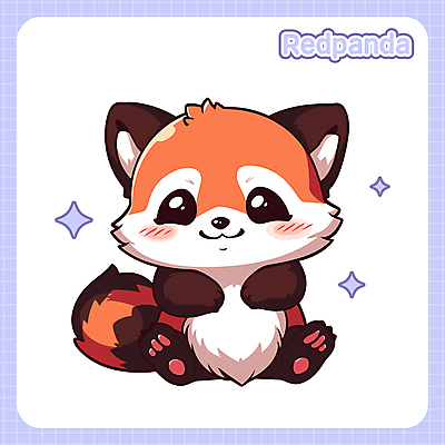 한마리 동물캐릭터 일러스트 앉기 사람없음 귀여움 레서판다 일러캐릭터 AI파일 동물 캐릭터 1 컨셉 포유류 모션 파일형식 벡터