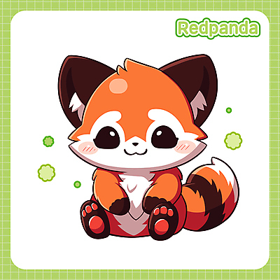 한마리 동물캐릭터 일러스트 앉기 사람없음 귀여움 레서판다 일러캐릭터 AI파일 동물 캐릭터 1 컨셉 포유류 모션 파일형식 벡터