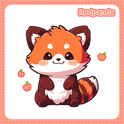 한마리 동물캐릭터 일러스트 앉기 사람없음 귀여움 레서판다 일러캐릭터 AI파일 동물 캐릭터 1 컨셉 포유류 모션 파일형식 벡터