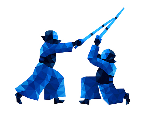 전신 일러스트 운동선수 사람 두명 파란색 운동 경쟁 검도 검도선수 승부 폴리곤 국내일러스트 AI파일 스포츠 컬러 컨셉 건강 격투기 파일형식 벡터