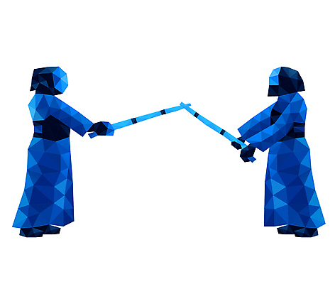전신 일러스트 운동선수 사람 두명 파란색 운동 경쟁 검도 검도선수 승부 폴리곤 국내일러스트 AI파일 스포츠 컬러 컨셉 건강 격투기 파일형식 벡터