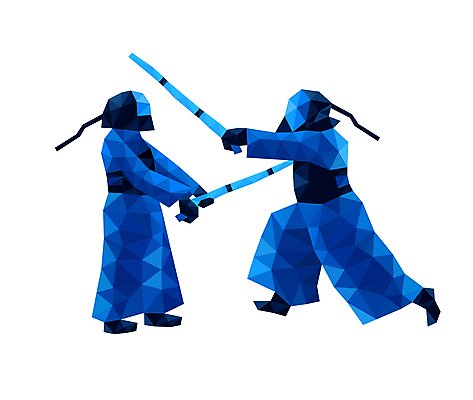 전신 일러스트 운동선수 사람 두명 파란색 운동 경쟁 검도 검도선수 승부 폴리곤 국내일러스트 AI파일 스포츠 컬러 컨셉 건강 격투기 파일형식 벡터