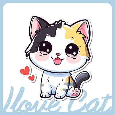 동물 한마리 동물캐릭터 하늘색 일러스트 앉기 사람없음 귀여움 고양이 고양이캐릭터 일러캐릭터 AI파일 캐릭터 1 컨셉 포유류 모션 파란색 반려동물 파일형식 벡터