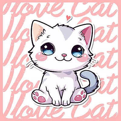 동물 한마리 분홍색 동물캐릭터 일러스트 앉기 사람없음 귀여움 고양이 고양이캐릭터 일러캐릭터 AI파일 캐릭터 1 컬러 컨셉 포유류 모션 반려동물 파일형식 벡터