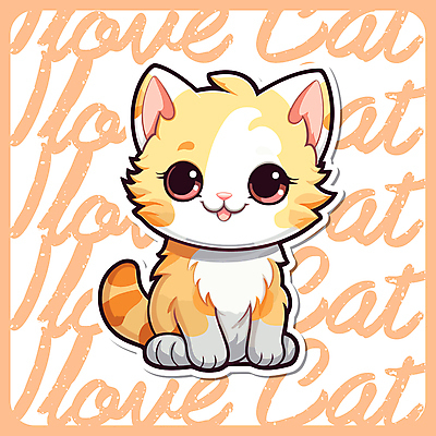 동물 한마리 동물캐릭터 일러스트 앉기 사람없음 귀여움 주황색 고양이 고양이캐릭터 일러캐릭터 AI파일 캐릭터 1 컬러 컨셉 포유류 모션 반려동물 파일형식 벡터